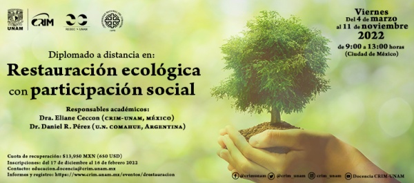 Diplomado a distancia en restauración ecológica con participación social